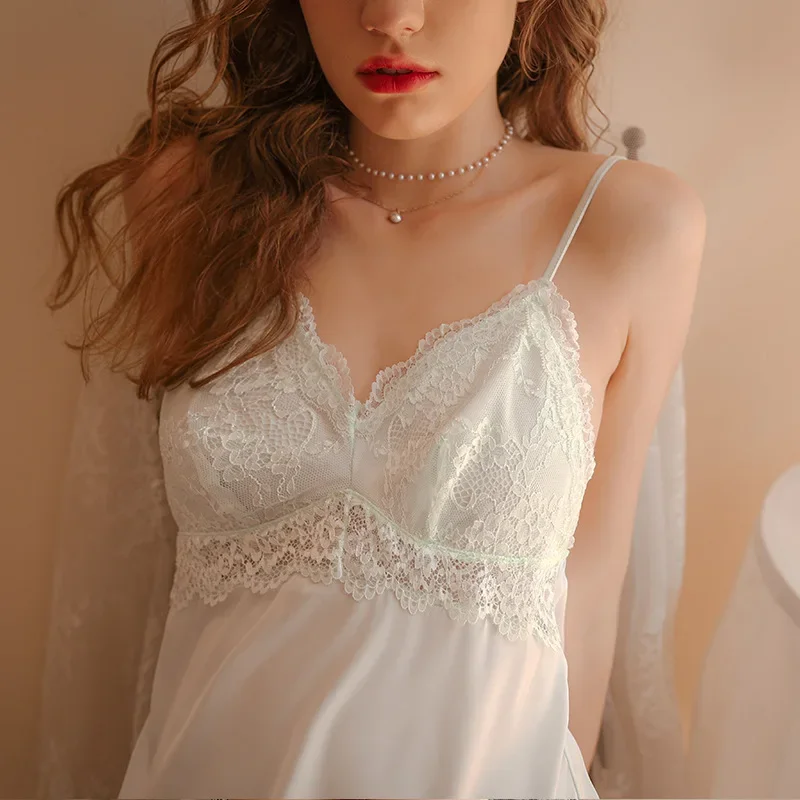 Эстетическая ночная рубашка на бретелях во французском стиле Pure Desire сексуальная