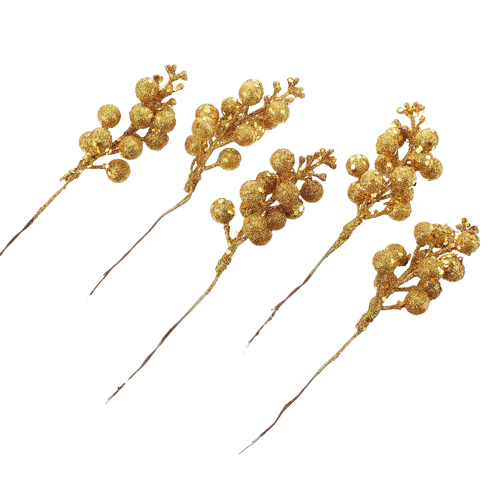 

Berry Christmas Picksartificial Berries Stems Leaf Decor Party Hollybranches Glitter Festival Simulation Leaves Decorations