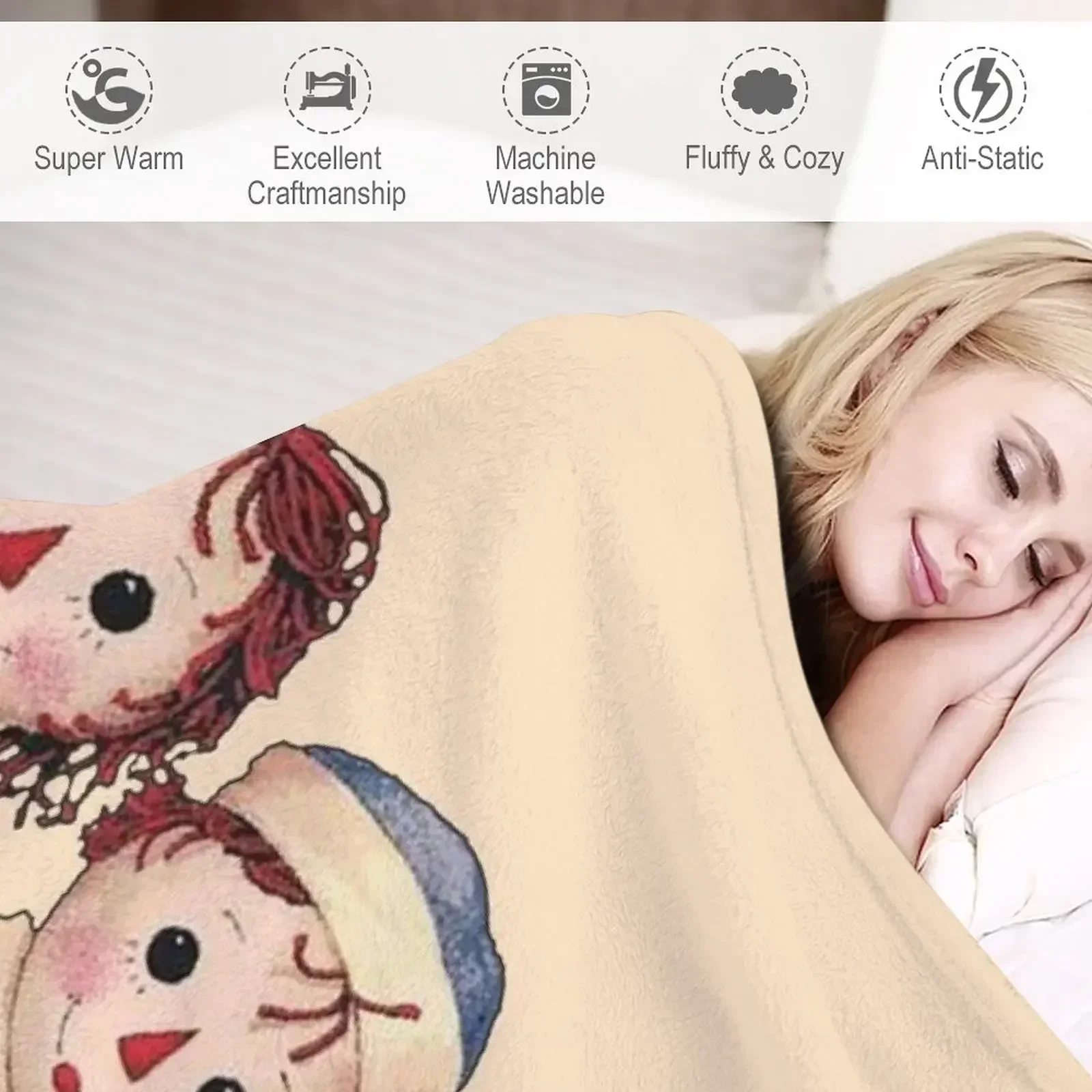 Одеяло Raggedy Ann and raggedy andy Nap Soft Plaid Летние мягкие одеяла