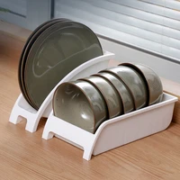 plastic bowl holder durable multifunctional kitchen organizer dishes plates drainage shelf ventilated spice storage rack