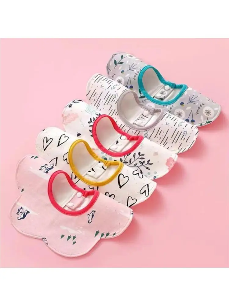 

Cute Baby Bib Knitted Cotton Breathable Waterproof 360 Rotating Wrapping