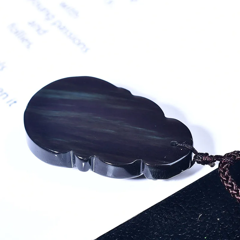 1 шт. натуральный драгоценный камень обсидиан тыква кулон Радужный глаз