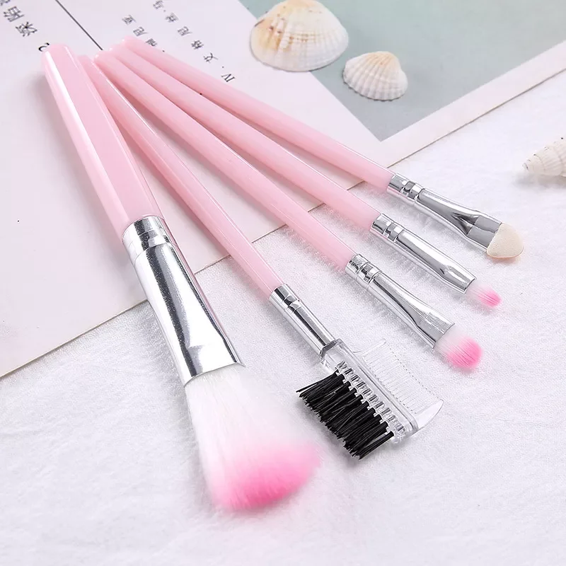 

Hot 5pcs Makeup Brushes Set Eyeshadow Eyeliner Eyebrow Foundation Lip Highlight Make up Brush Set Cosmetic brochas maquillaje