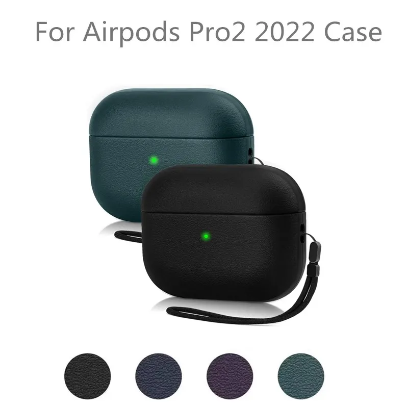 

Case for airpods pro 2 Generation Luxury PU leather pro 2 airpods pro 2022Earphone Accessories with landyard for airpod pro 2nd