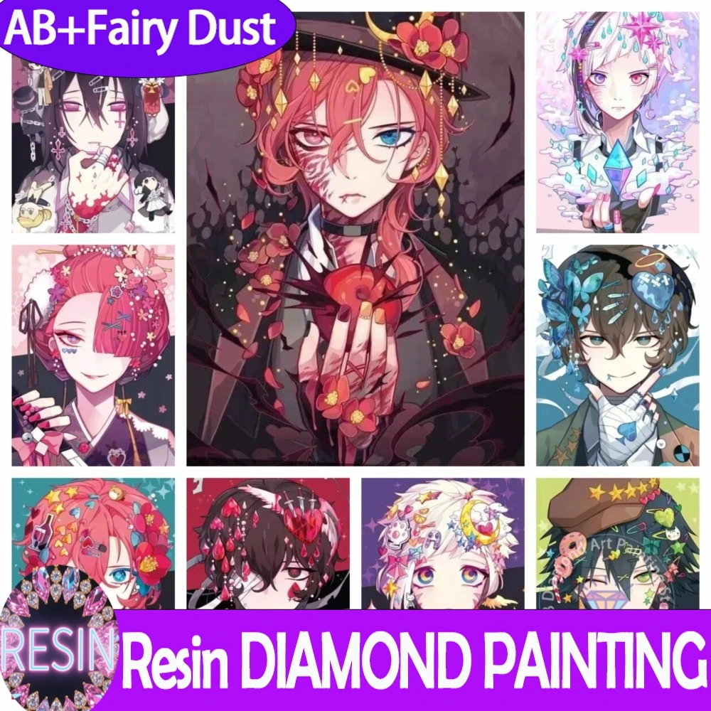 Фото Алмазная мозаика 5D DIY из смолы AB «Пыль фей» 2025 NewBungo Stray Dogs, японское аниме, рукоделие, вышивка крестом, декор для дома, подарок №1