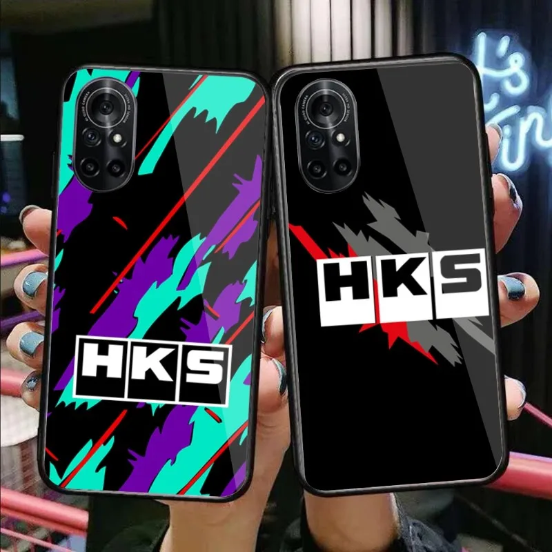 

Спортивный автомобильный чехол для телефона Huawei P50 P40 P30 P20 Pro Mate 40 30 20 Pro Nova 9 8 7 PC стеклянный чехол для телефона