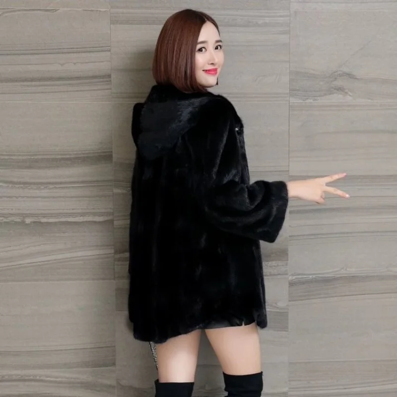 Winter Coat for Women Faux Fur Coat Jackets Coats Warm Hooded Top Oversize Thickening New 2022