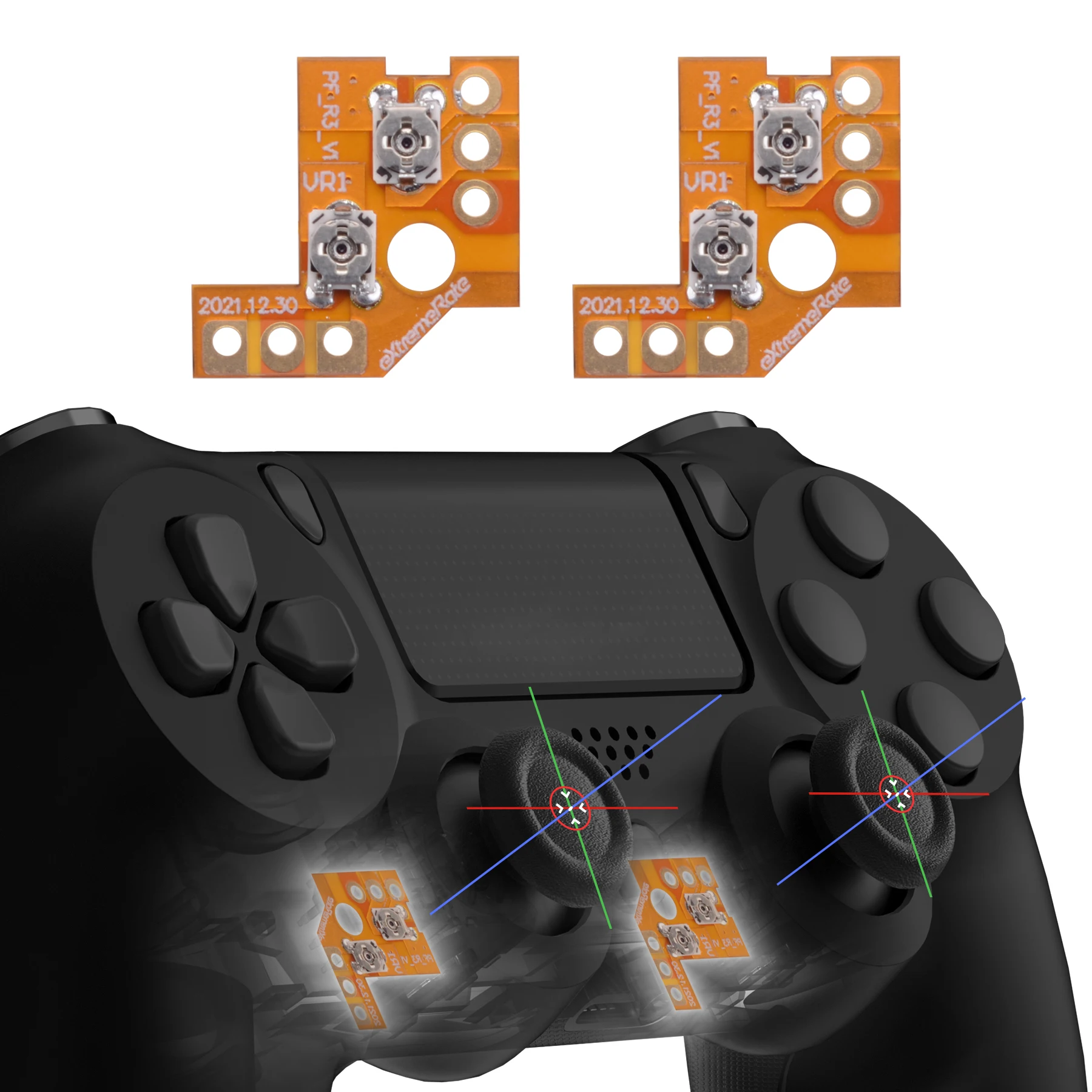 

eXtremeRate Drifix Thumbsticks Drift Fix Repair Kit for PS4 Slim Pro Controller, Analog Stick Joystick Regulator Circuit Board