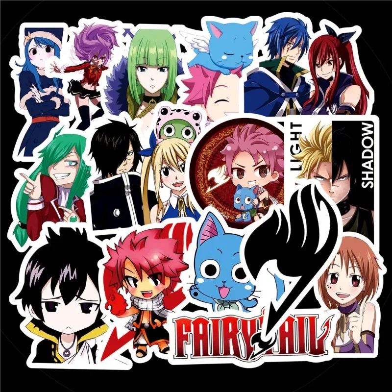Фото 50 шт., наклейка в стиле граффити Fairy Tail, чашка для воды, багаж, ноутбук, мобильные канцелярские принадлежности, холодильник, водонепроницаемая декоративная наклейка №3