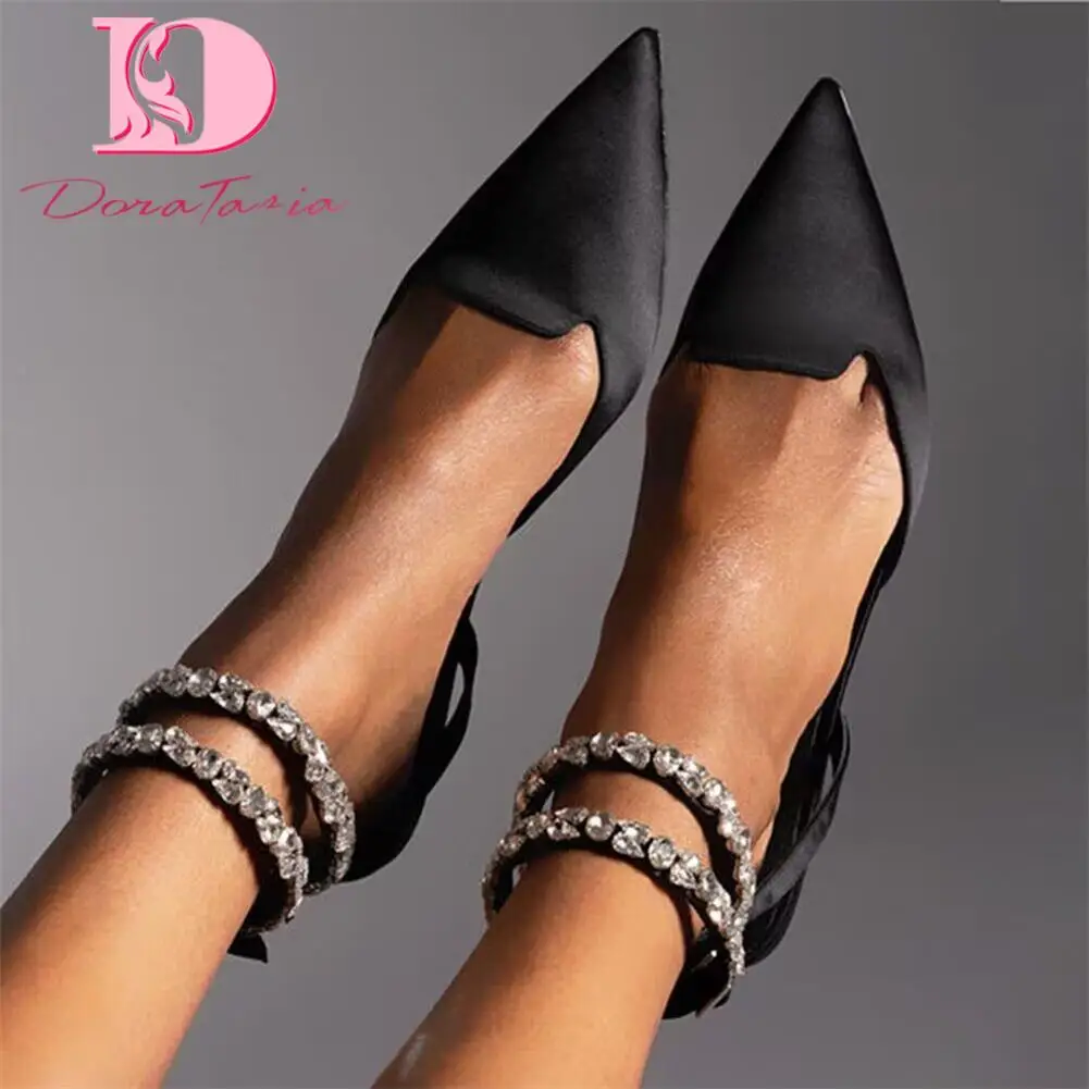 Luxury Brand New Ladies Pointed Toe Gladiator Sandals Fashion Crystal Flat Summer women's Sandals Casual Party Comfy Shoes Woman