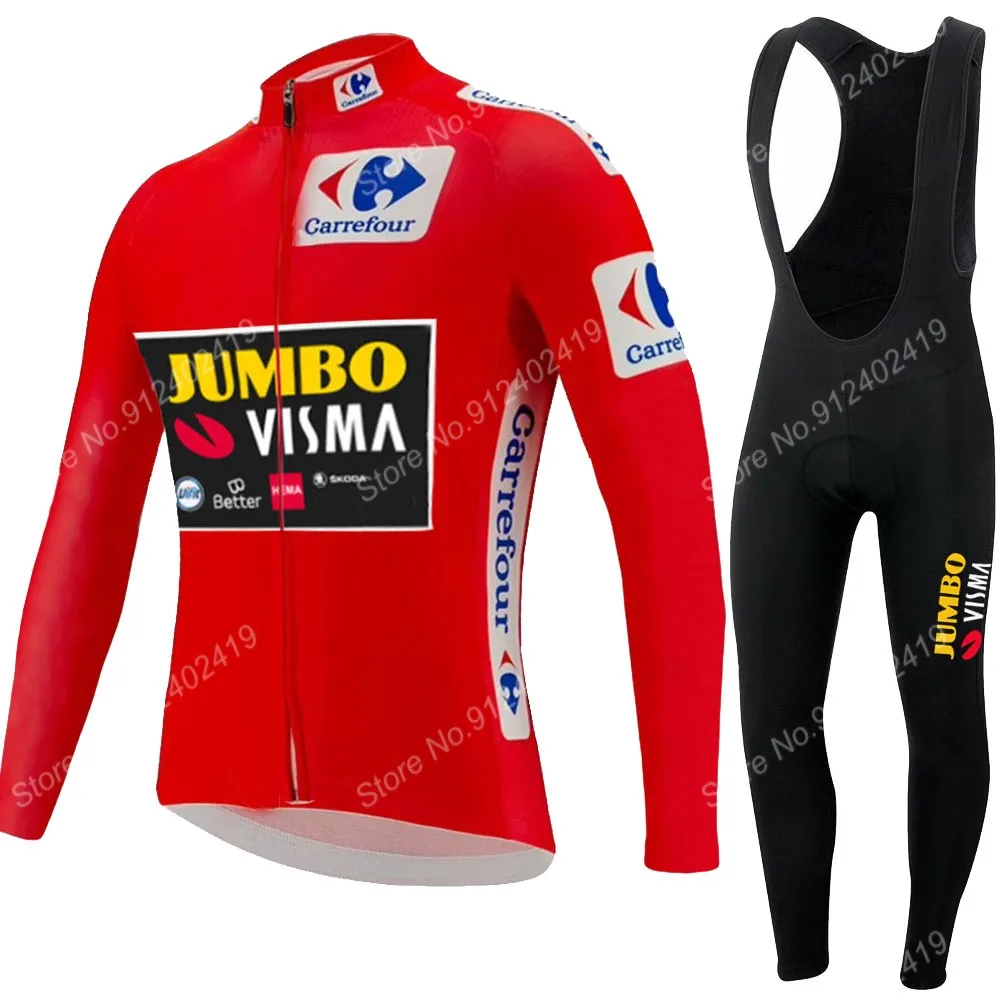 

Мужской комплект одежды для велоспорта Jumbo Visma, красная летняя испанская Спортивная одежда для велоспорта, костюм для шоссейного велосипеда...