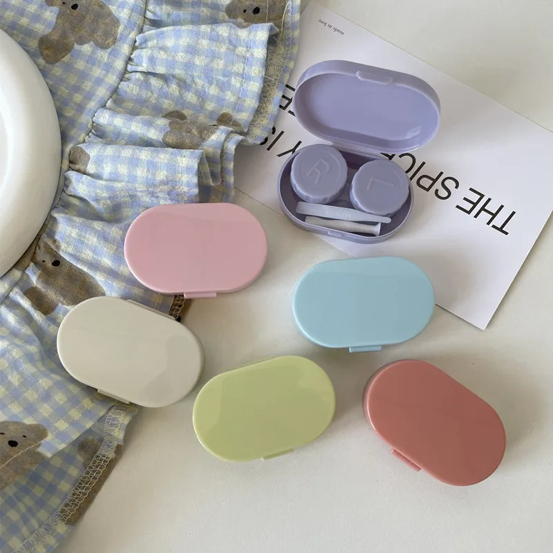 

Candy Color Portable Mini Contact Lens Case Easy Carry Lenses Storage Box Eye Care Container with Mirror Lenses Box