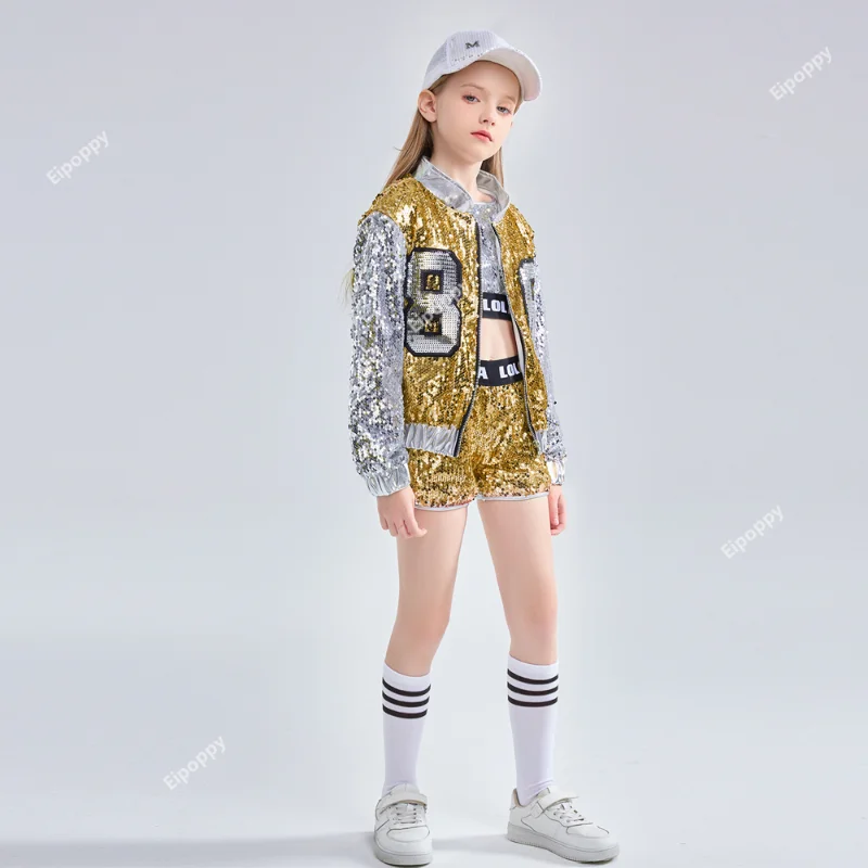 Укороченные топы и шорты для девушек розовая куртка с блестками костюм танца в