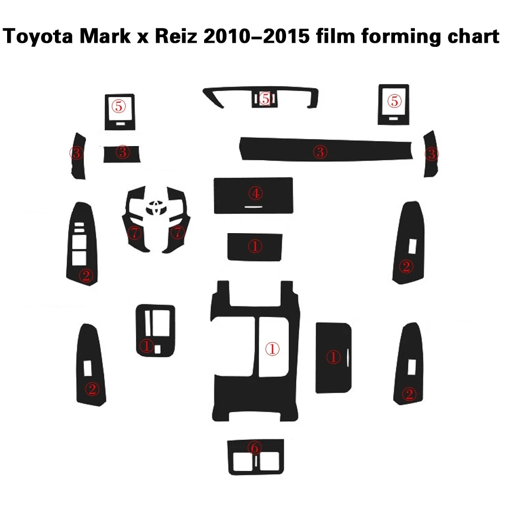 

Автомобильные аксессуары Neue 5D, наклейки из углеродного волокна для Toyota Mark X Reiz 2010-2015, декоративная Центральная панель управления салона