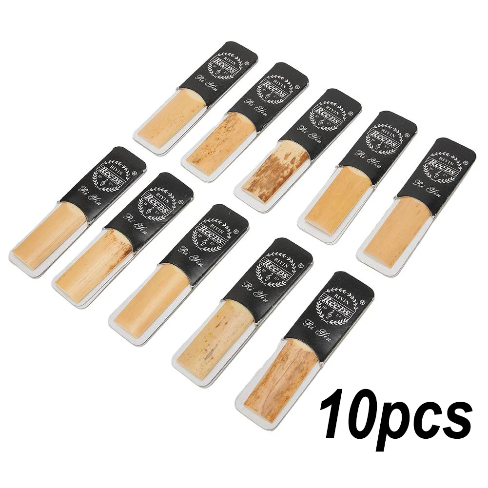 

10 Pcs Eb Alto Sax Reeds Yellow Strength 2 2.5 3 Saxophone Reed Instrument Accessories For Professionals Beginner Students