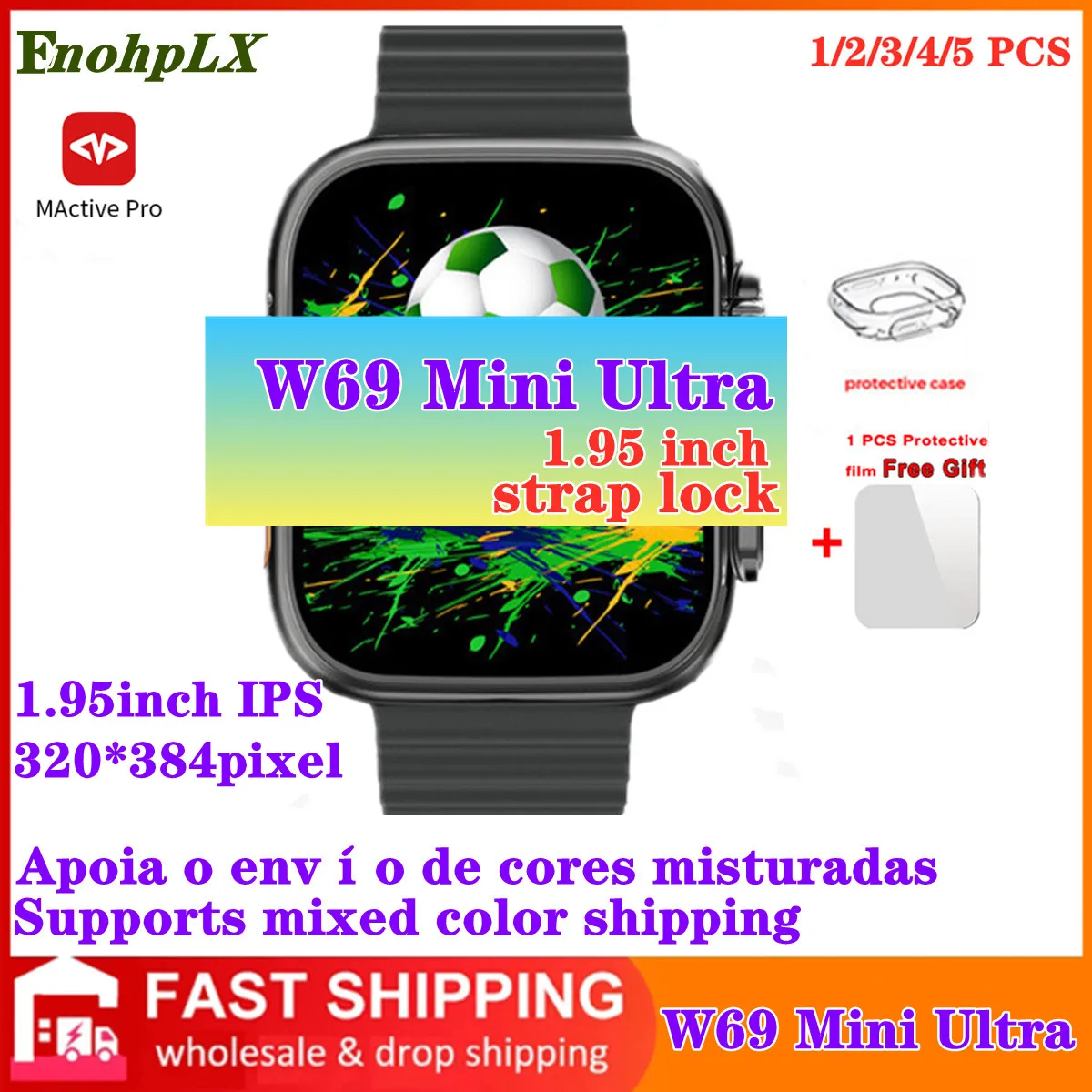 Новинка W69 мини Ультра Смарт-часы для мужчин 45 мм 1,95 дюйма Bluetooth звонки NFC голосовой помощник GPS маршрут трек женские Смарт-часы микроодежда