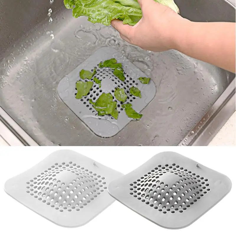 

Silicone Sink Strainer Raised Middle Design Filter Debris Hair Stopper Shower Drain Cover Easy To Install For Bathroom Kitchens