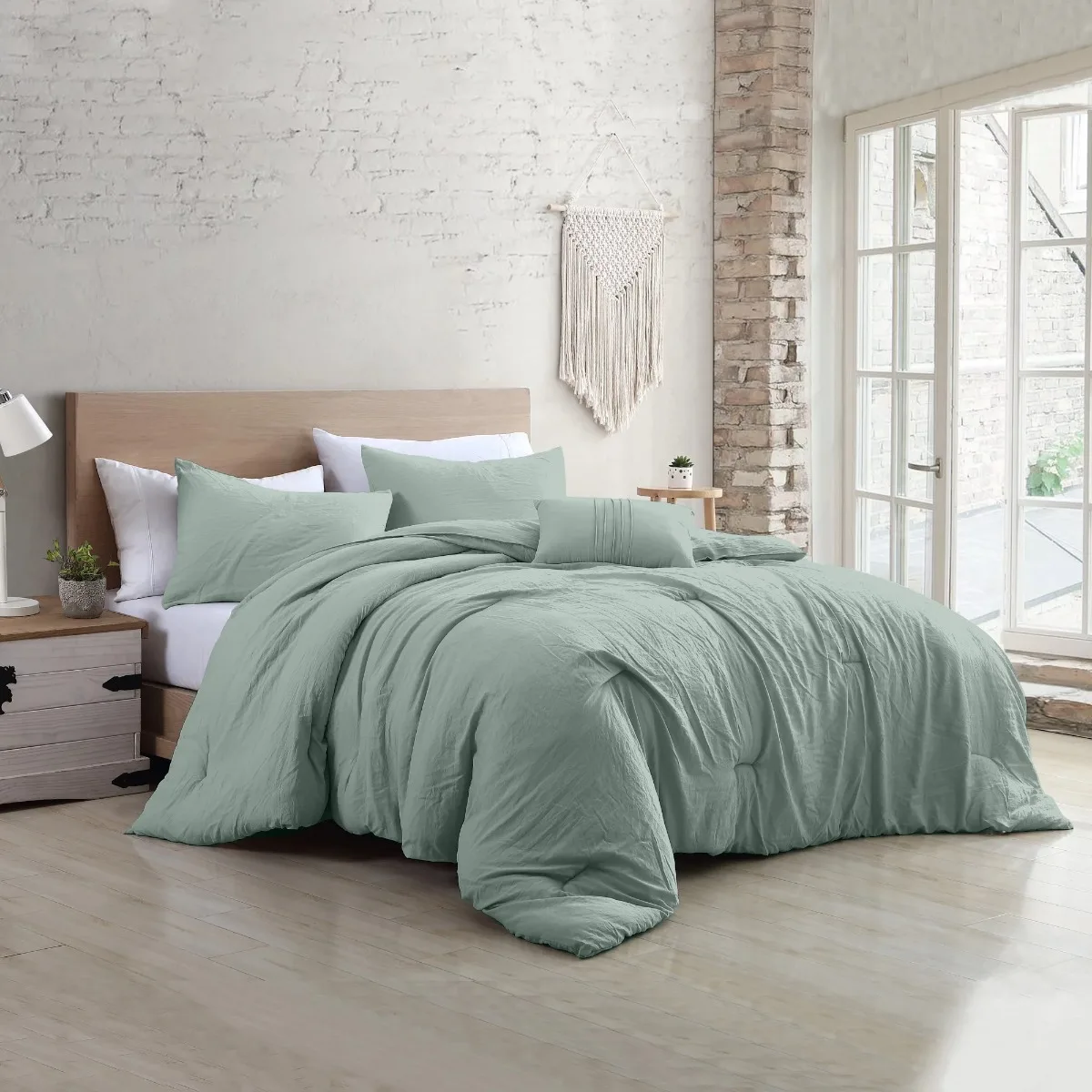 

Modern Threads Beck 4-Piece Garment Washed Comforter Set, Spa Green, King