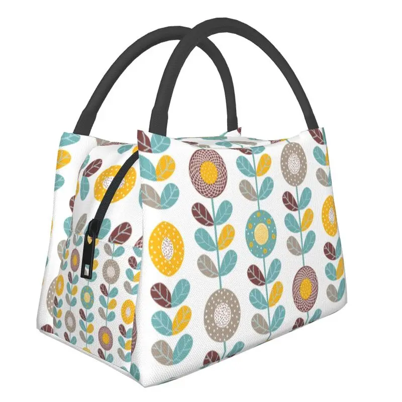 

Orla Kiely Abstract Flowers Insulated Lunch Bag for Picnic Mid Century Scandinavian Portable Thermal Cooler Bento Box Women