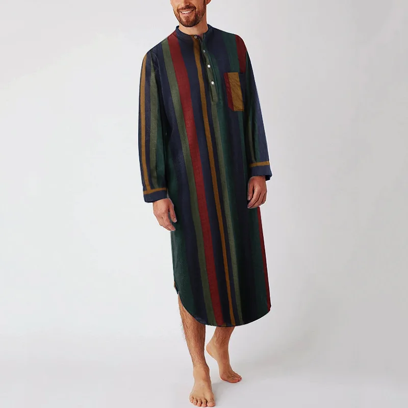 Muslim Robes Men Islam Homme Clothing Kaftan Traditional Long Sleeves Jubba Thobe Kurta Arab Abaya Turkish Dubai Ramadan Dress