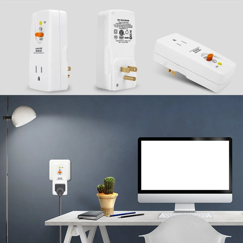 Адаптер GFCI 15 А 3 зубца с заземлением водонепроницаемая вилка прерыватель цепей