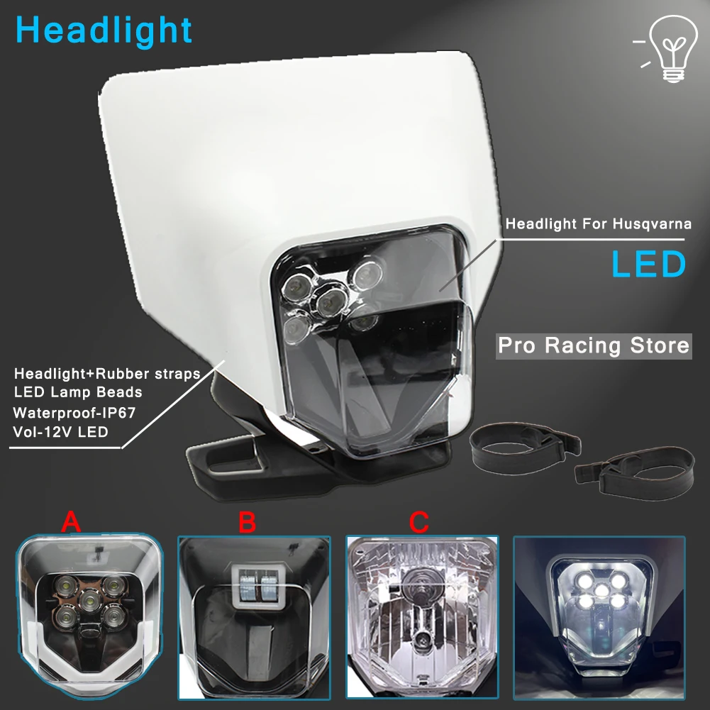 Motorcycle LED Headlight Headlamp Head Light For Husqvarna FC FE TE TX FX TC 125-501 FE250 FC250 TE300 Dirt Bike LED Lamp