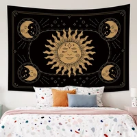 moon and sun tarot tapestry hippie aesthetic witchcraft wall hanging bedroom living room dorm home study tapestry decor blankets