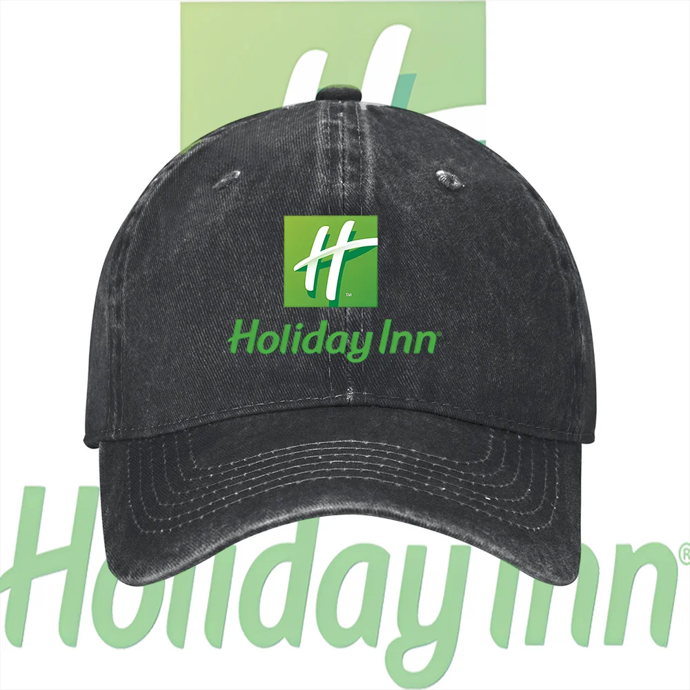 Фото Бейсболка Holiday Inn в винтажном ковбойском стиле с классическим логотипом, в ретро-стиле, унисекс, удобная для ношения №1