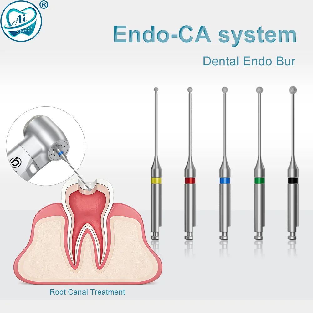 Фото Эндодонтические боры Endo-CA, 15 мм, с длинной шейкой, рабочие насадки для точного определения положения корневого канала, подготовка для эндодонтического доступа, 10 шт./набор №3