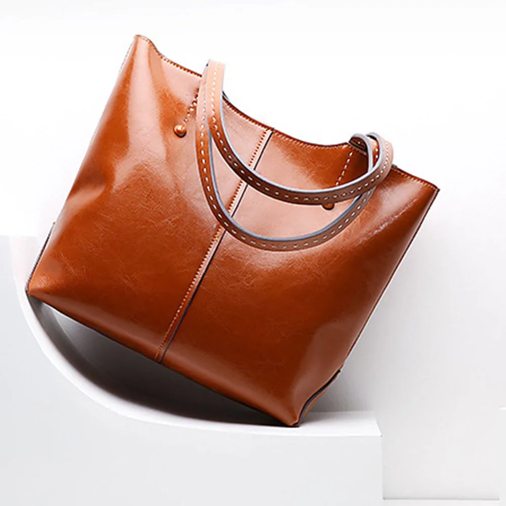 

Ladies Genuine Leather Bucket Bag 2023 New Trend Simple Luxury Commuter Handbag Large Capacity Fashion Women Bags