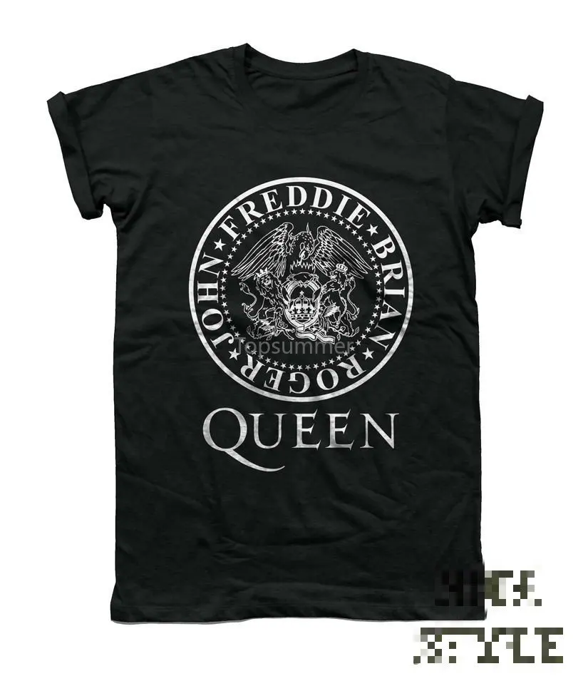 

Queen Shirt Freddie Mercury T Shirt Music Vintage Rock Uk Unisex Logo Top Tour Men Brand Printed 100% Cotton T Shirt