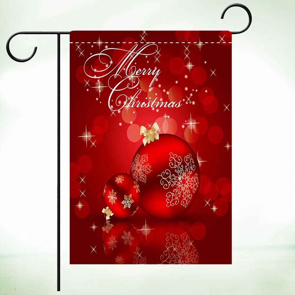 

1pc Christmas Flag Decorative Creative Double Side Hanging Flag Ornament for Garden