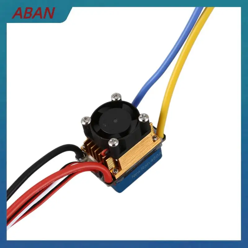 Фото ABAN 2X 480A Матовый одиночный двигатель ESC с охлаждающим вентилятором Водонепроницаемый 2-4S 3 режима 5 В/3A BEC для радиоуправляемых автомобилей №2