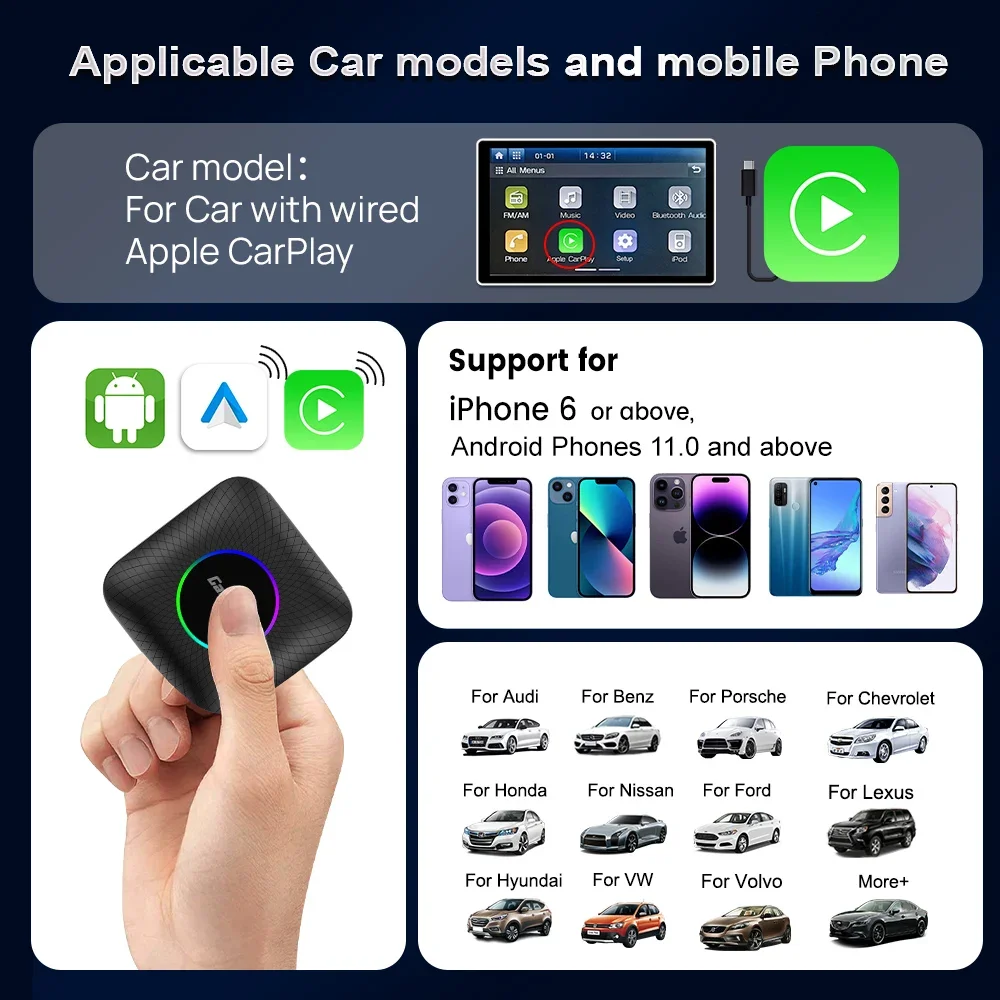 Новое поступление Carlinkit 8G + 128 ГБ Android 13 Система carplay авто стерео Youtobe Netflix
