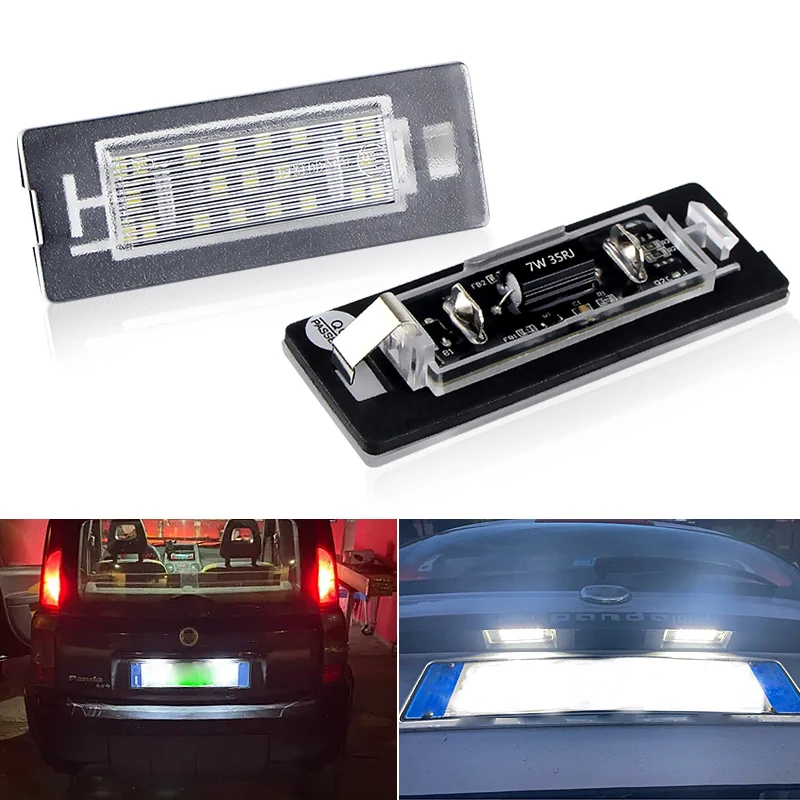 

2 шт. CanBus без ошибок светодиодный светильник номерного знака для FIAT Panda MK3 Type 169 MK4 312 319 без ошибок ярко-белый номерной светильник