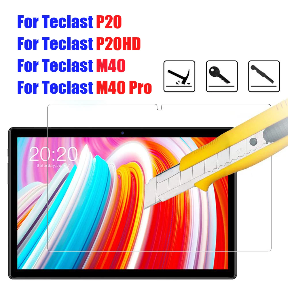 Protector de pantalla para TECLAST M40 / Teclast P20HD, película de vidrio templado para TECLAST M40 Pro, película protectora para tableta de 10,1 pulgadas
