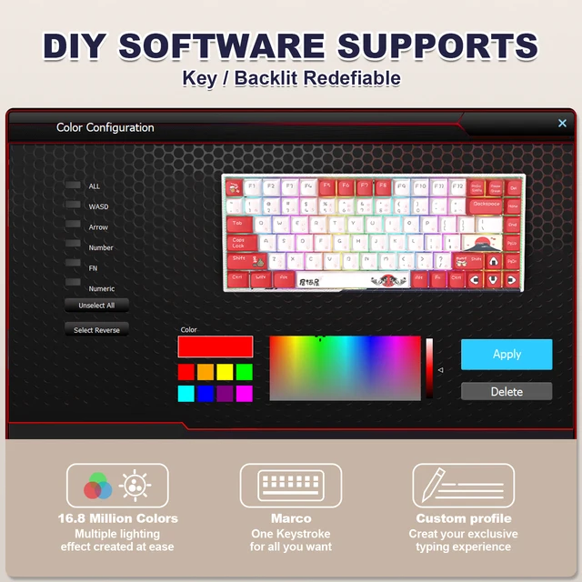 84 Keys Hot Swappable Wireless Mechanical Keyboard RGB Backlit Custom Izakaya Theme Keyboard 75% Layout TKL Gaming Keyboard 6