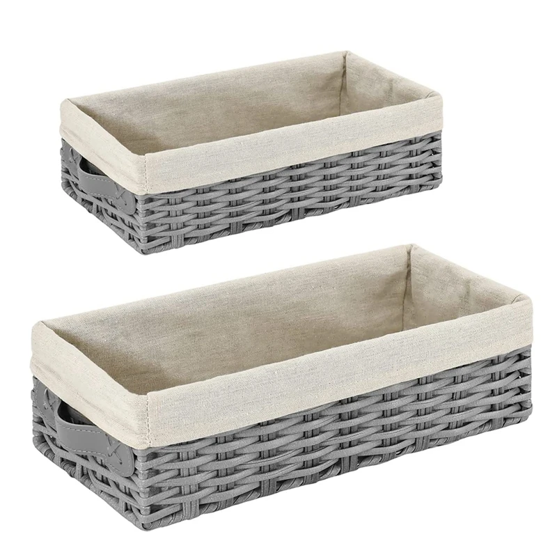

2Pcs Lined Storage Basket For Toilet Paper Storage Basket Storage Decoration Basket For Closet, Bedroom, Bathroom