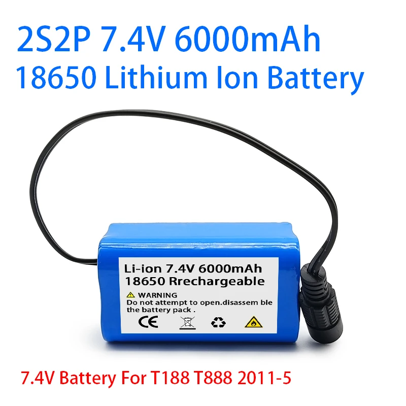 

7.4V 6000Mah Battery For T188 T888 2011-5 V007 C18 H18 So on Remote Control RC Fishing Bait Boat Parts