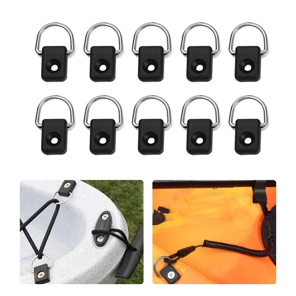 

10 Pcs Canoe Kayak D Ring Fishing Rigging Bungee Kit Fitting Outfitting Kayak Fishing Rigging D Ring Kayak Boat Accessories