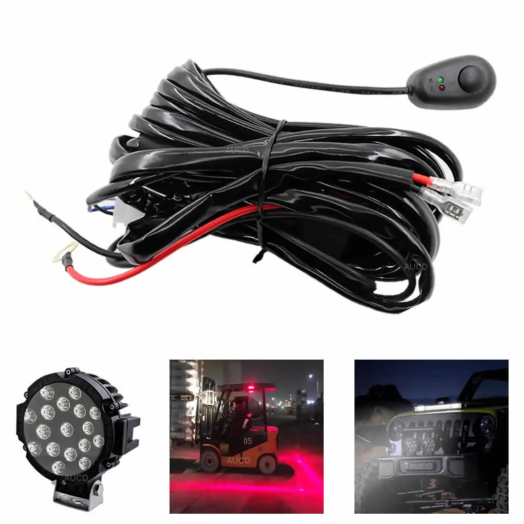 250W 12V 40A Fog Light Relay Harness Kit Wire On/Off Switch Socket Controller Wiring Cable For Car LED HID Bar Driving Work Lamp