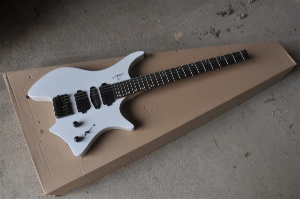 

china factory custom new white 24 fret headless electric guitar real photos Special Guitar in stock 202237