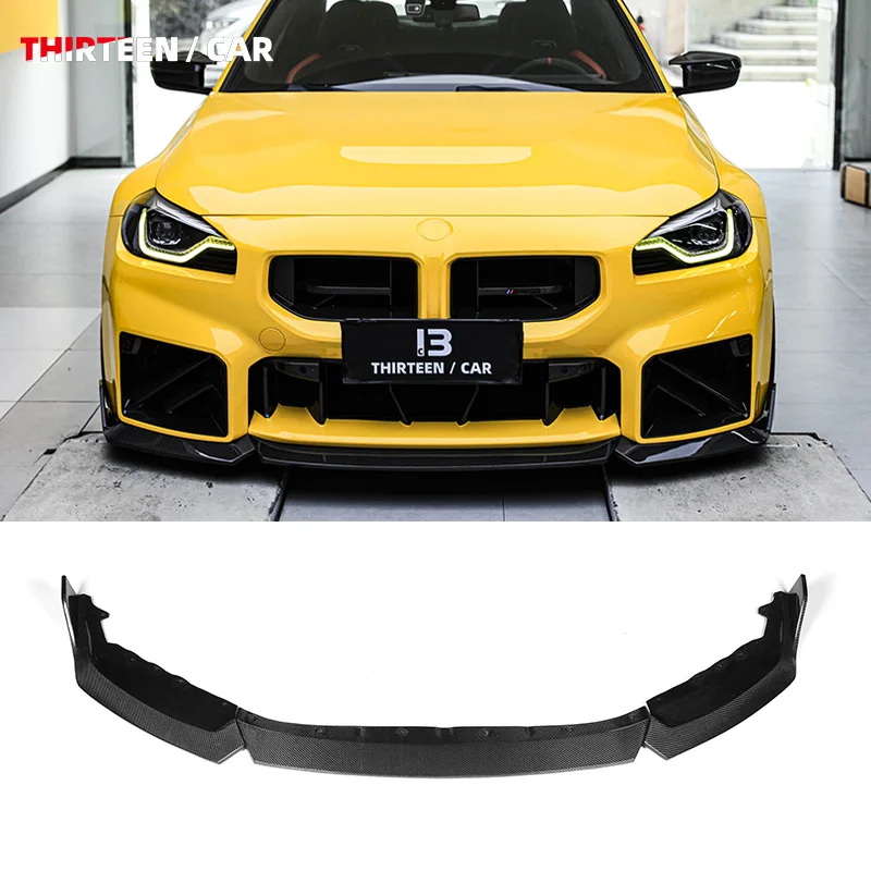 Фото Передняя губа из углеродного волокна для BMW M2 G87, комплект кузова 2023-2025, передний диффузор в стиле TR №1