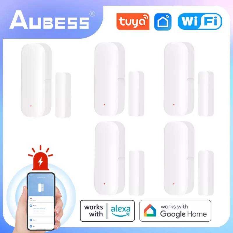 

Смарт-датчик двери NEW2023 с Wi-Fi, детекторы открытия и закрытия дверей, система охранной сигнализации для умного дома, управление через приложе...