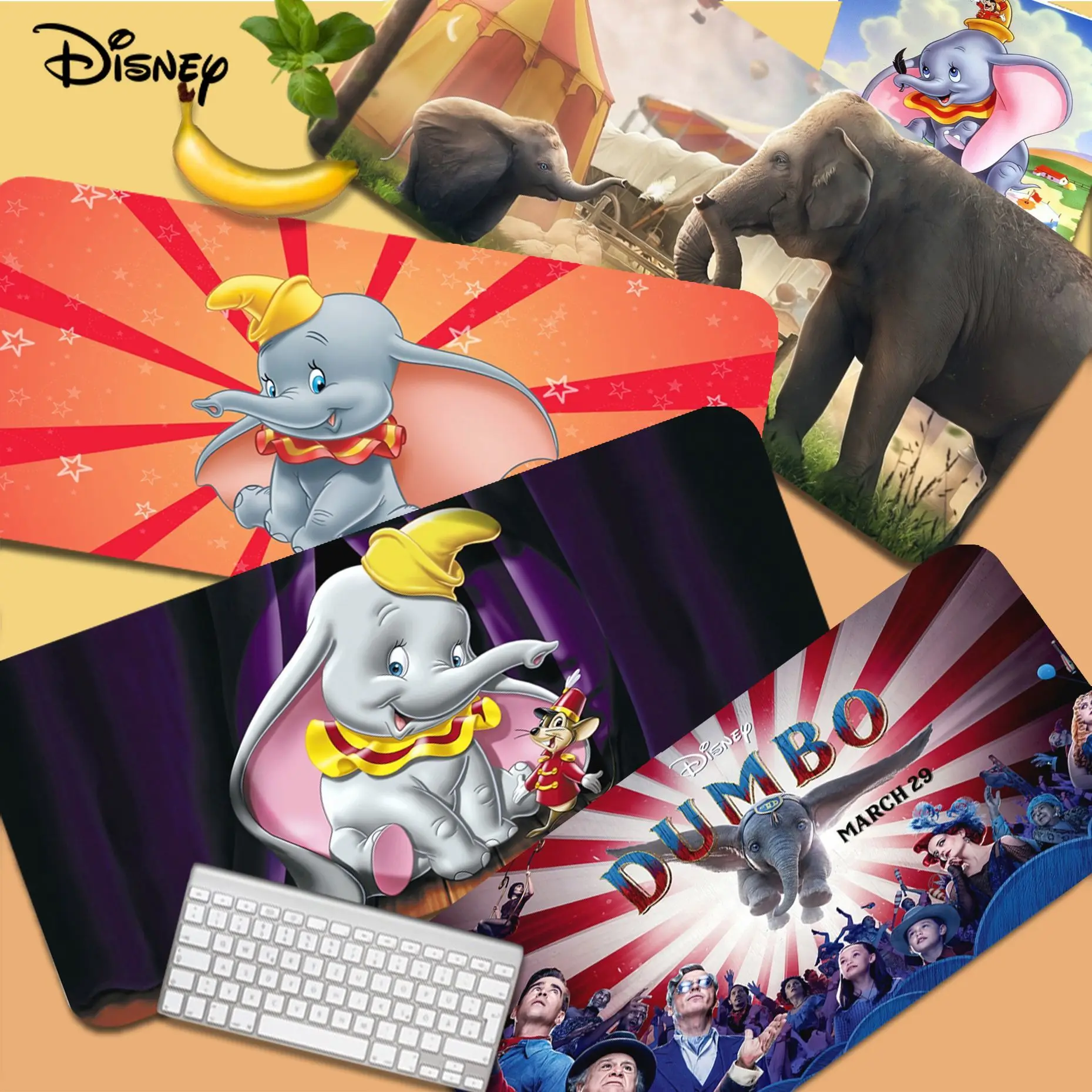 Популярный коврик для мыши большого размера Disney Дамбо, персонализированный коврик для мыши «сделай сам» большого размера для настольных игр CSGO, ПК, ноутбука