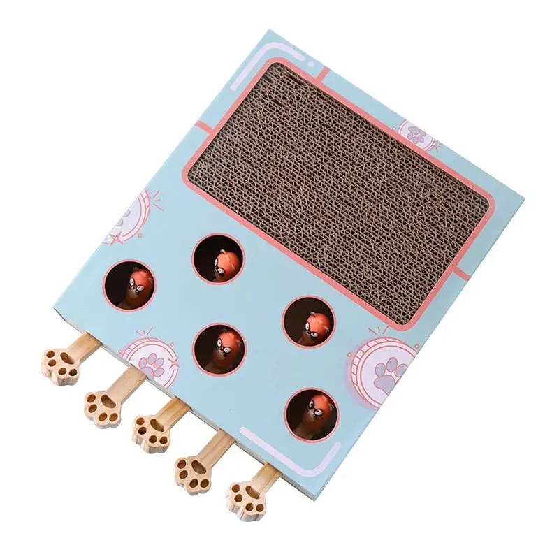 

Cat Fun Box 3 In 1 Indoor Cats Enrichment Toys Catch Mice Cat Toy With Cat Scratching Pad Cat Cardboard Box With Spring Toys