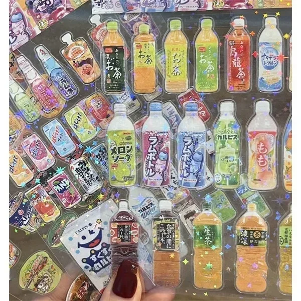 5 шт. Y2K ПЭТ прозрачная пленка для вспышки наклейка с газированной водой