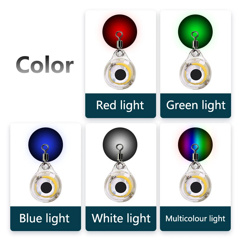 

Mini Fishing Lure Trap Light LED Deep Drop Underwater Eye Shape Fishing Squid Fishing Bait Luminous Lamp for Attracting Fish