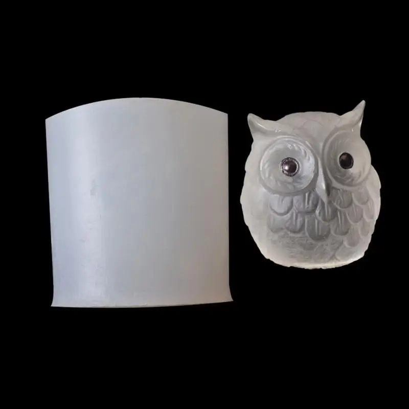 

X7YA 3D Сова птица автомобиль кулон эпоксидный клей силиконовая кристаллическая форма стол мягкий керамический гипс орнамент Diy ремесла украш...