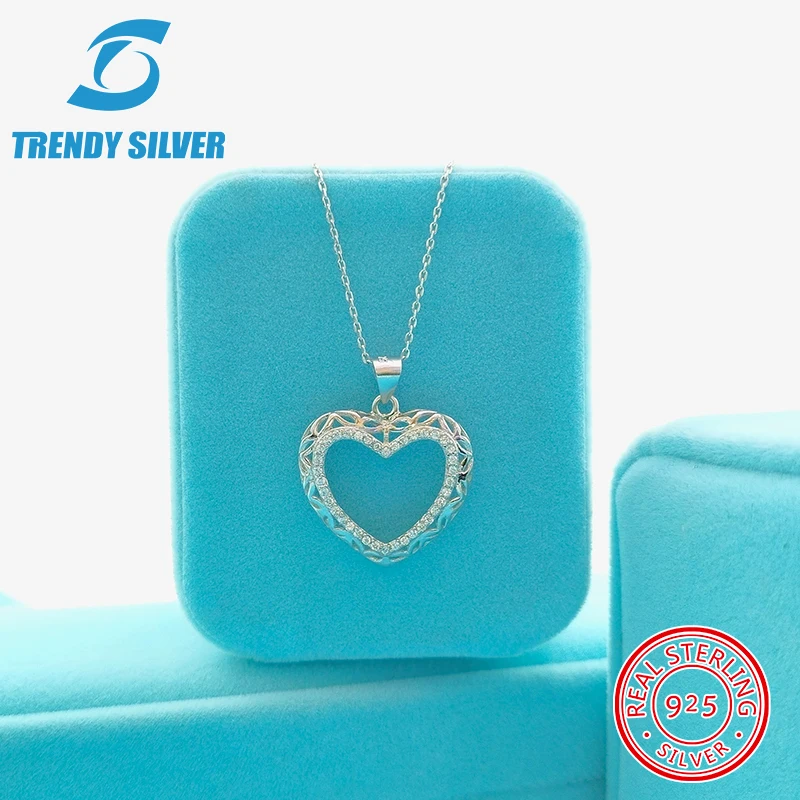 

S925 Silver Love Necklace Women's Minority Design Clavicle Chain Simple Versatile Exquisite Necklace